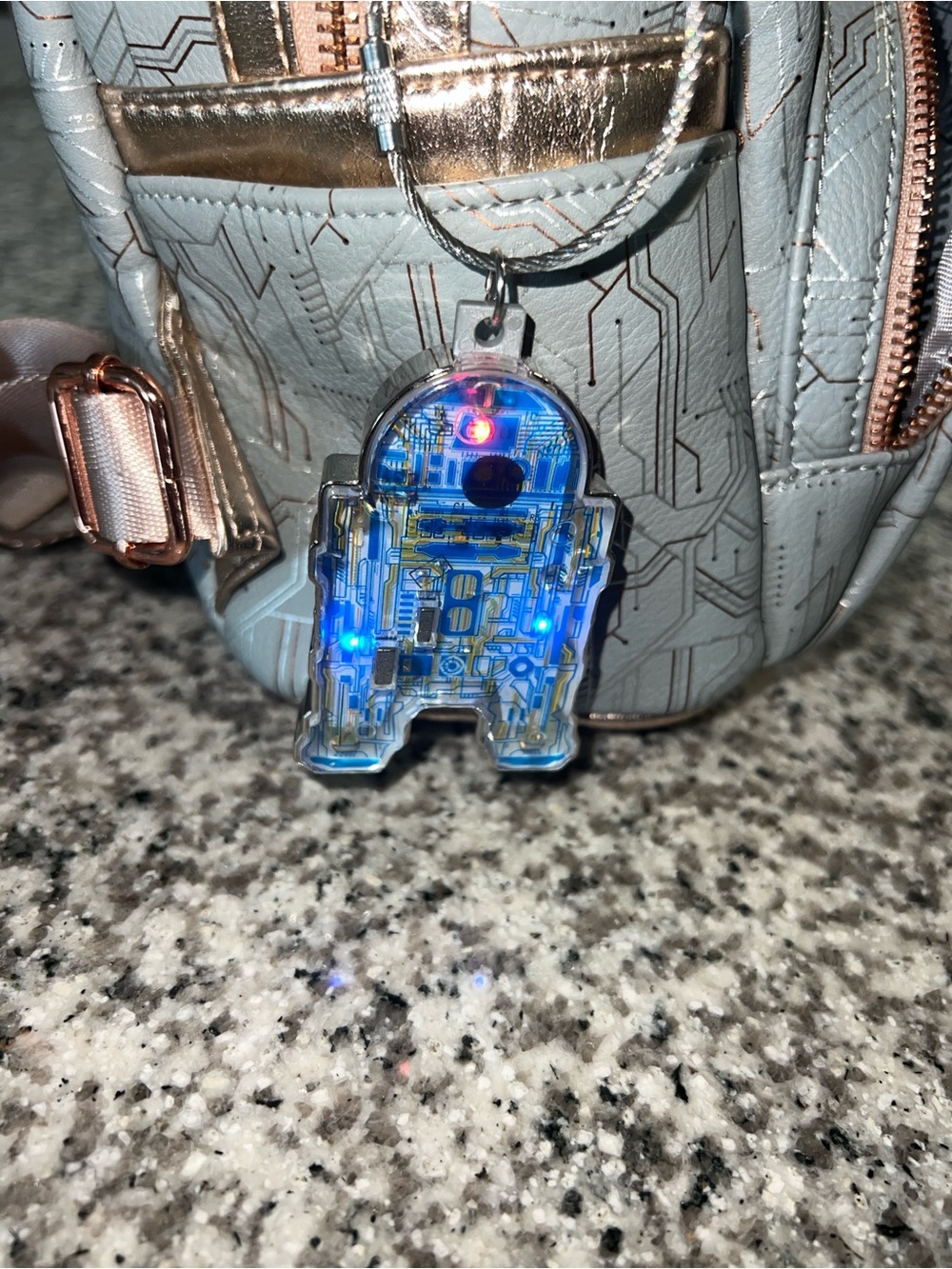 Star Wars Metallic Light Blue Mini Backpack with Rose Gold Accents - Picture 7 of 8